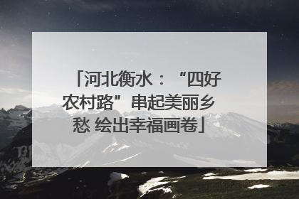 河北衡水：“四好农村路”串起美丽乡愁 绘出幸福画卷